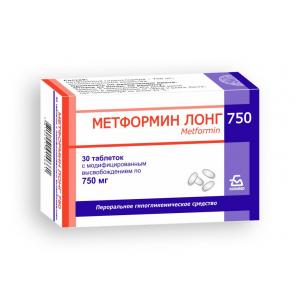 Метформин Лонг 750, таблетки