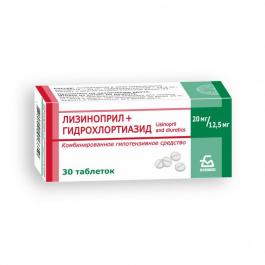 Лизиноприл+Гидрохлортиазид, таблетки